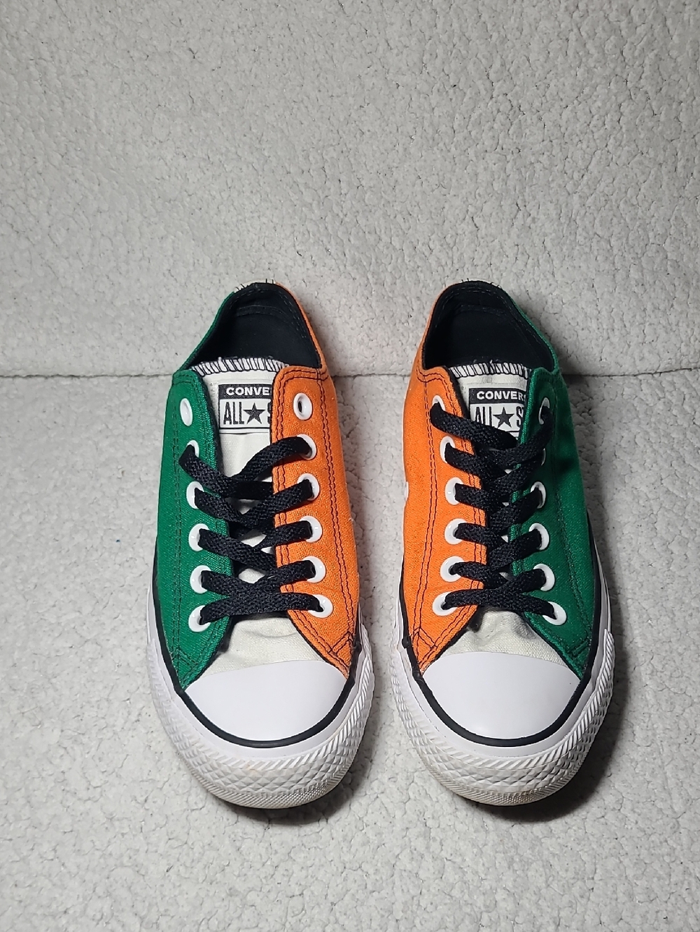 Converse All Star Colorblock Green Orange Low Top Sneakers Women’s Size 6.5